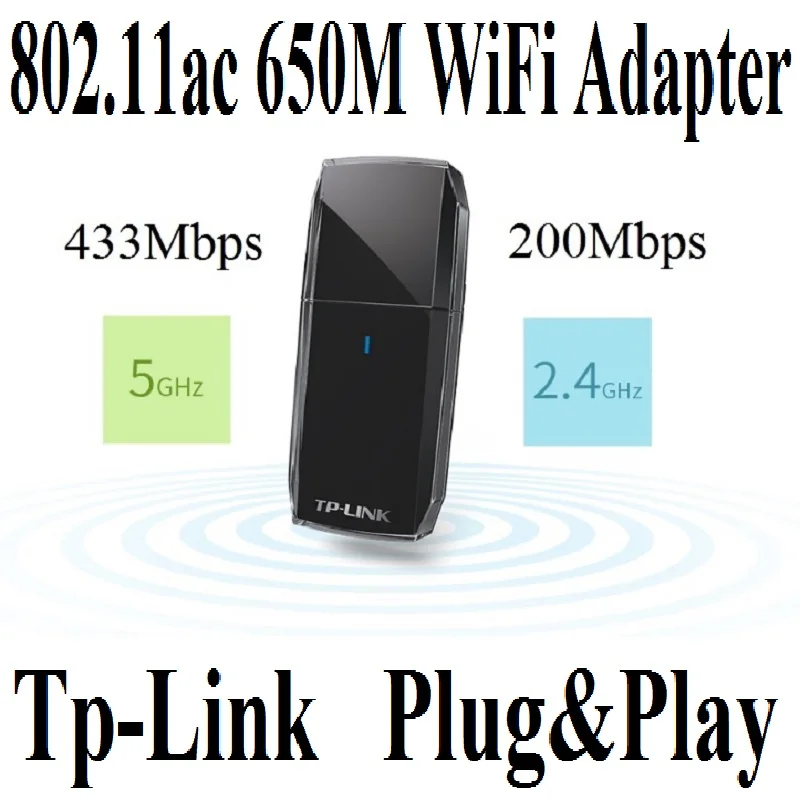 Беспроводная сетевая карта Tp Link AC650 650 Мбит/с 2 4 200 ГГц 433 Мбит/с|Сетевые карты| |