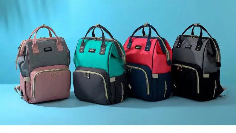 2019Fashion Mummy Maternal Diaper Bag Upgrade New Style Diaper Bag Multi-functional Large Capacity Shoulder Diaper Bag Mommy Bag