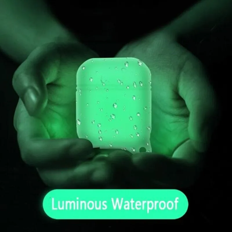 For Apple Airpods 1 2 Case Cover Keychain Hoesje Protection for Air Pods Eirpods Earpods Box Glow in the Dark Headset Pouch | Электроника