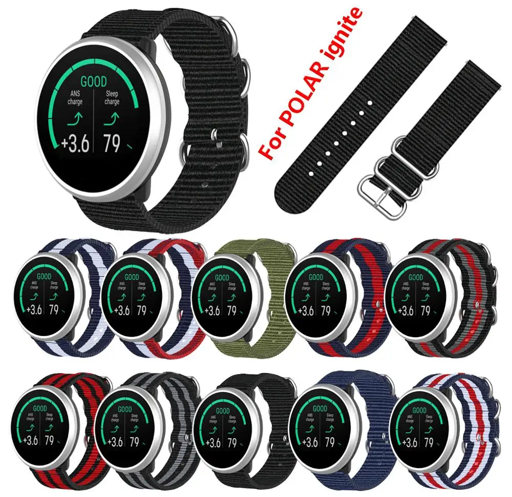 Одежда высшего качества для Полар-флиса разжечь часы на запястье 20 мм нейлоновый