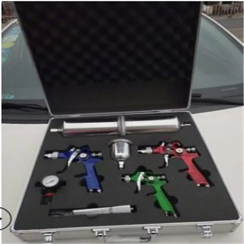 Новый экологичный H827 + H2000 пистолет-распылитель алюминиевый ящик набор