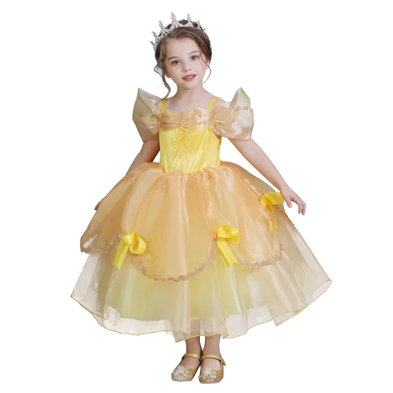 Красивые платья принцессы для девочек косплей карнавальные костюмы детей на
