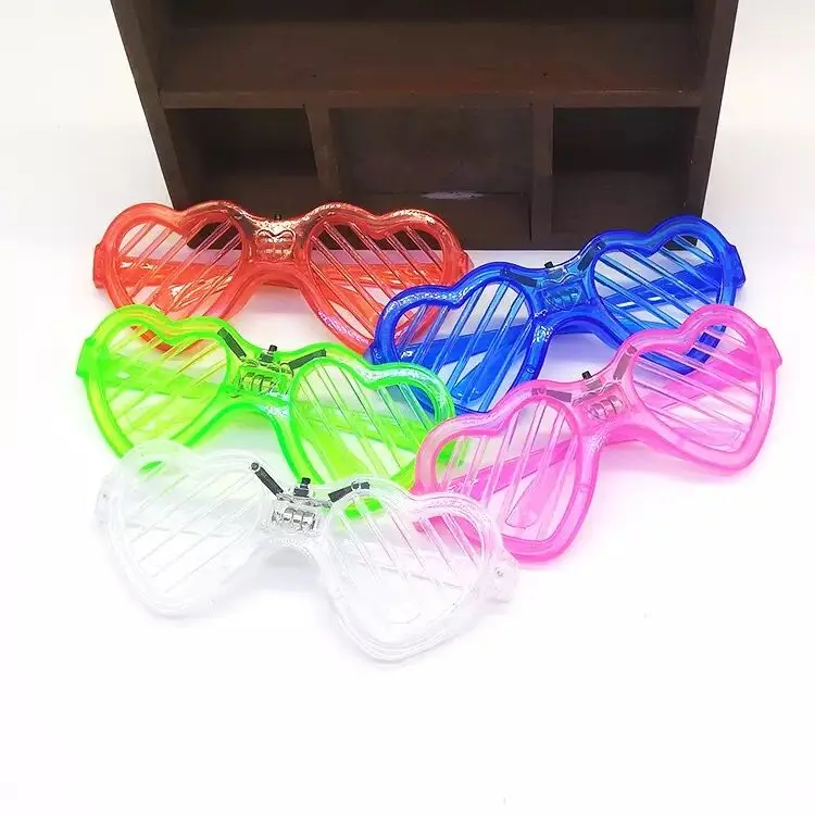 

1000pcs New Heart LED Flashing Blinking Shutter Glasses Kids Adults Light Up Blinds Eye Glass