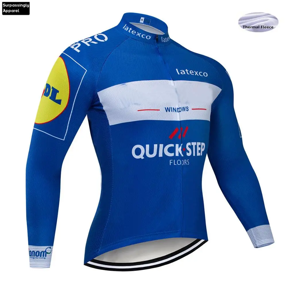 2019 зимняя мужская велосипедная футболка синяя быстрый шаг термо флис Maillots Ciclismo