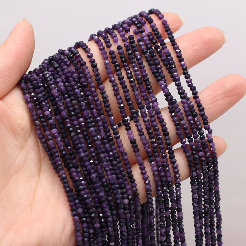 

Beads Natural Semi-Precious Stone Section Beaded Ms Charm Purple Fluorite Beads for Jewelry Making Beadwork DIY Bracelet 3x2mm