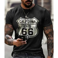 california 66 mens short sleeved sports t shirt printing casual t shirt fashion streetwear oversized top summer new style