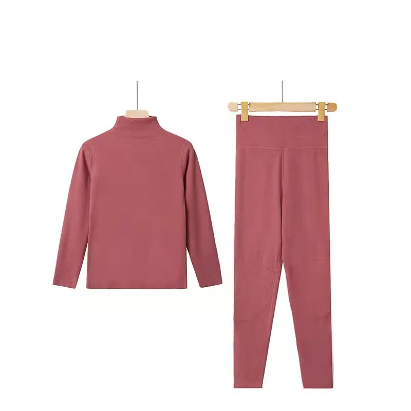 Fleece Warm Clothing Ladies Suit Autumn Winter Elasticity Seamless Heat Underwear Thick Pajamas Women Plus Velvet Sleepwear Set