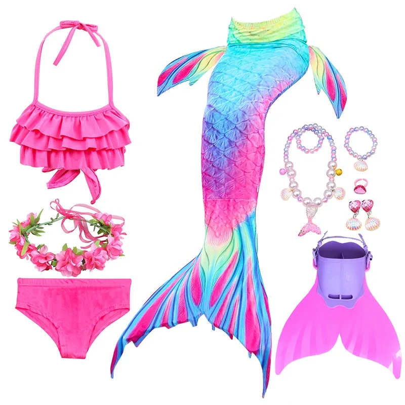 Девушка хвост русалки купальные костюмы для купания с моноластами косплей