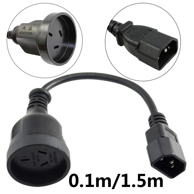 Adaptador de Cable de extensión de alimentación hembra IEC 320 C14 a SAA Australia AU, transportador para PDU UPS, Cable de CA de 0,1 m y 1,5 m