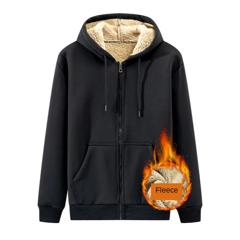 

Running coat winter men's cap and velvet solid jersey baseball jacket lamb velvet running jacket men