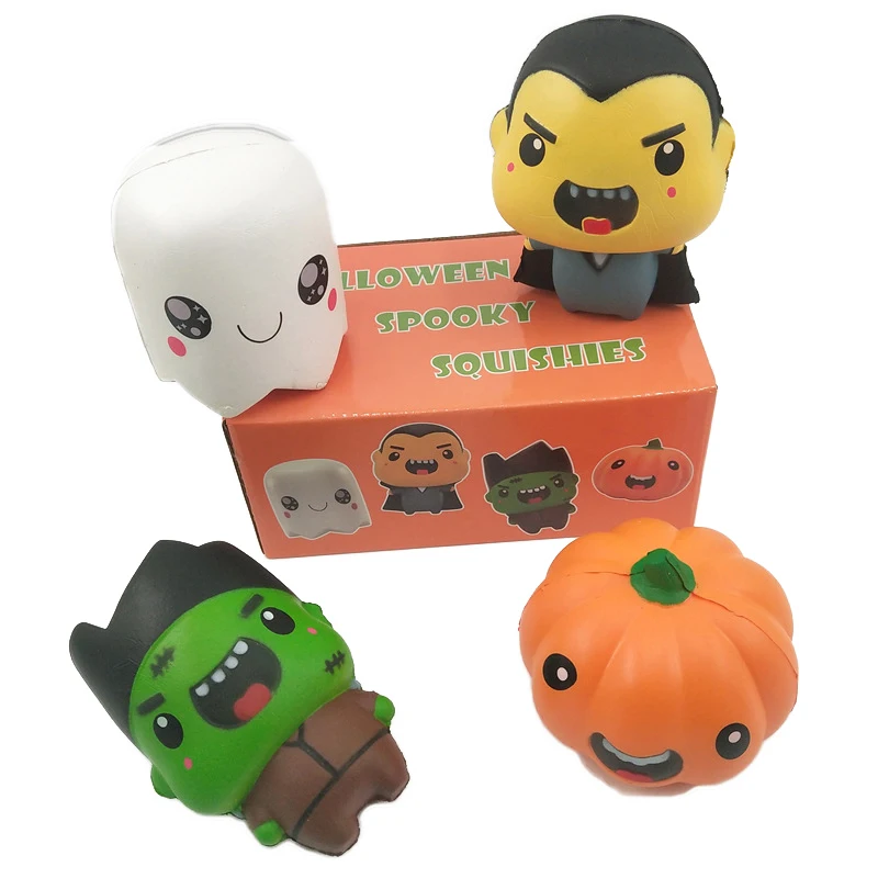 Kids Fidget Toys Simulational Halloween Funny Pumpkin Antistress Vent Slow Rebound Dolls Kawaii Gifts For Children Adults 18 enlarge