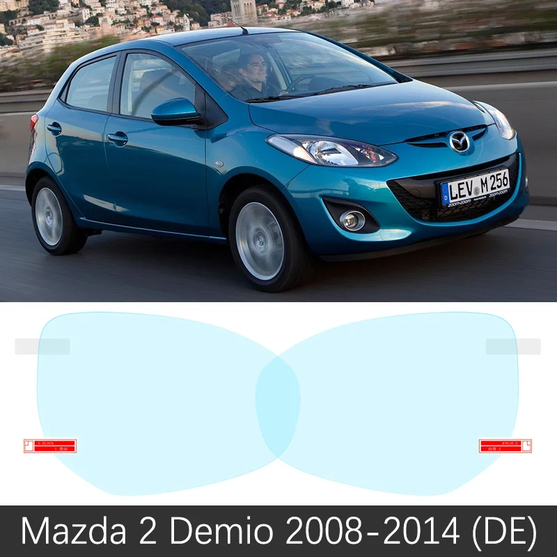 Mazda 2 2008-2014 Для Mazda 2 Demio DW DY DE DJ 1996~ полное покрытие Зеркало заднего вида непромокаемые Анти-противотуманная пленка аксессуары 2003 2008 2013 - Название цвета: Mazda 2 2008-2014