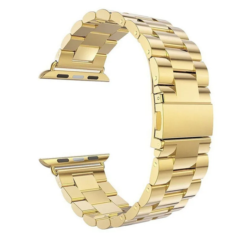 40 мм 44 мм спортивный ремешок из нержавеющей стали для часов Apple Watch Band 42 38 мм Три штамма деловые мужские и женские часы ремешок для iwatch