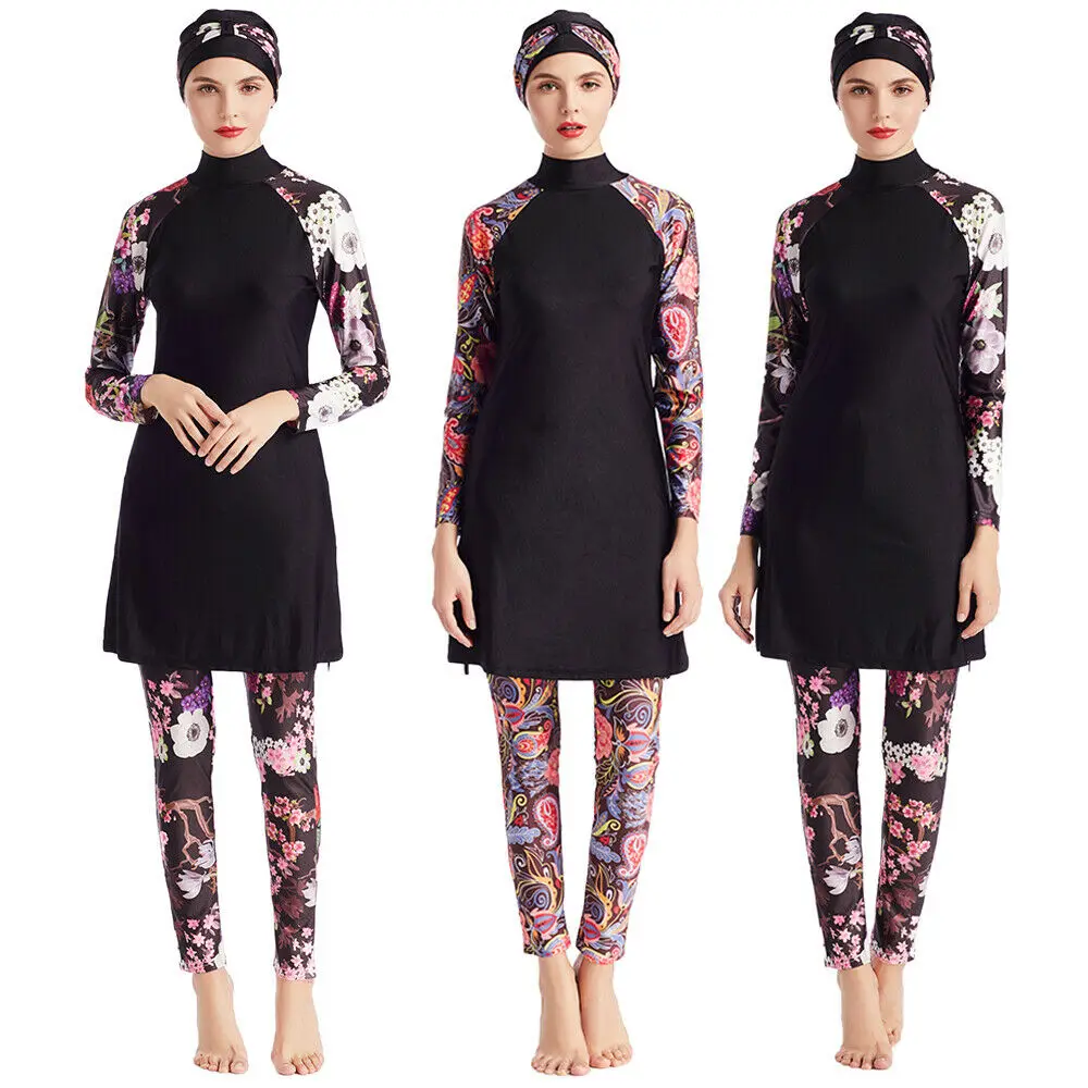 Мусульманские купальники для женщин скромные в стиле пэчворк искусственные