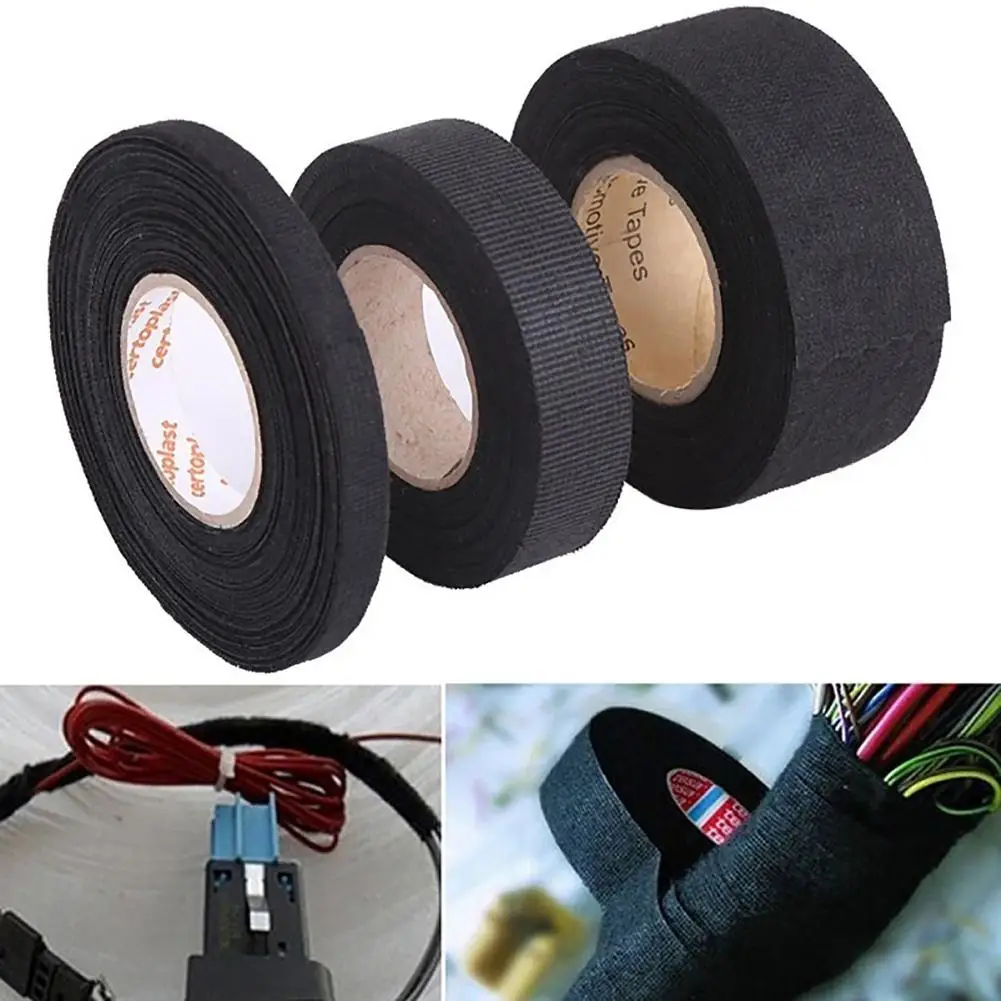 

Insulating fabric Cloth Tape 15M Adhesive Tape Wiring Harness glue high temperature Tape Automotive Car Tapes Cable Looms