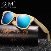 gm handmade polarized sunglasses women men layered skateboard wooden frame square style glasses ladies eyewear with gift box