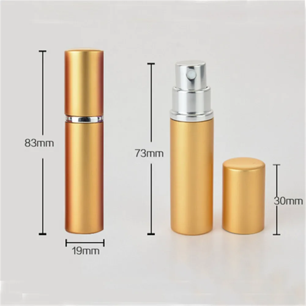 

Portable Mini 5 ML Refillable Aluminum Bottles Atomizer Perfume Bottle Spray Empty Cosmetic Containers For Traveler Makeup