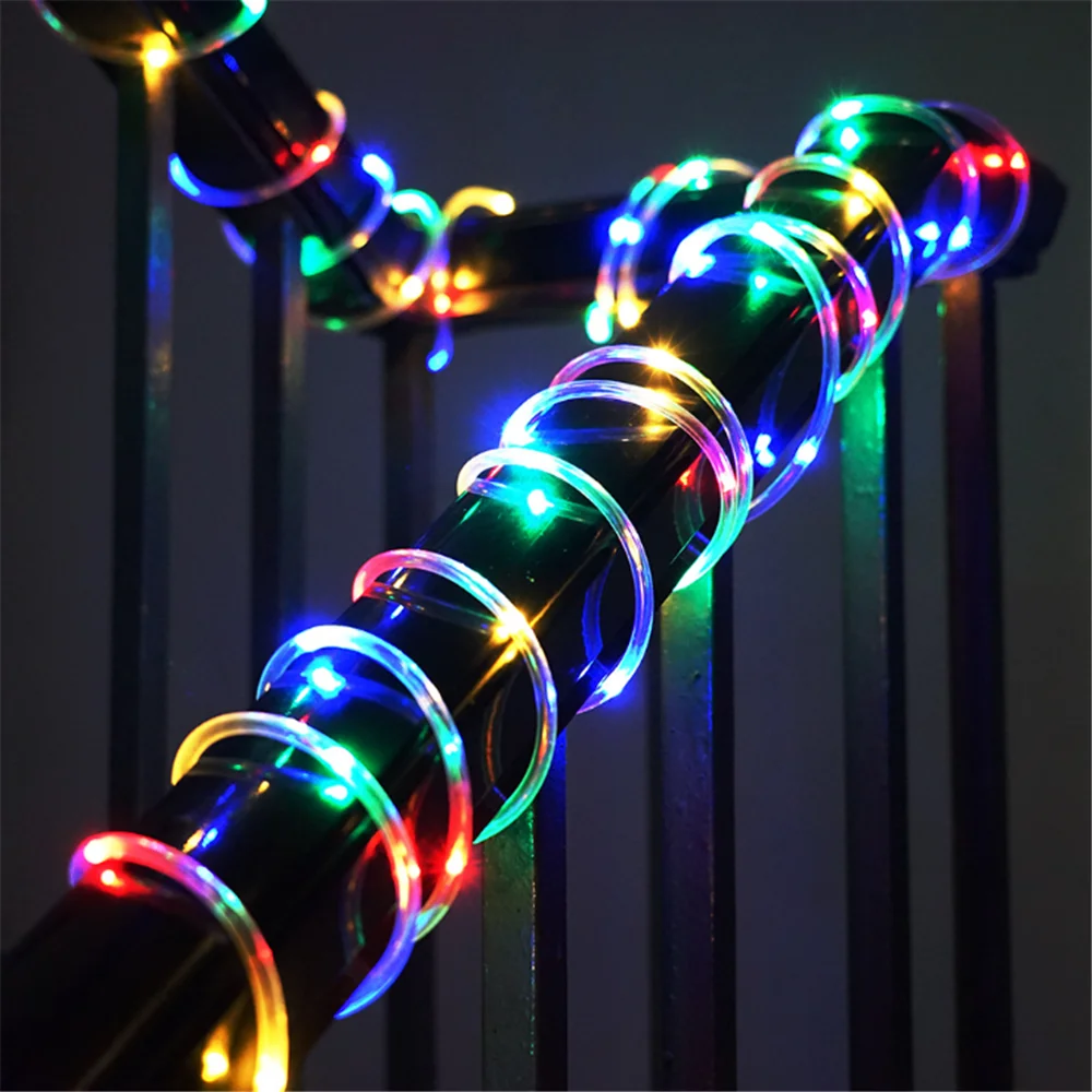 50/100LED солнечный светильник, уличный/закрытый Сказочный светильник, Рождественский светильник, мягкая трубка, медный провод, водонепроницаемый, для праздника, вечеринки, Декор