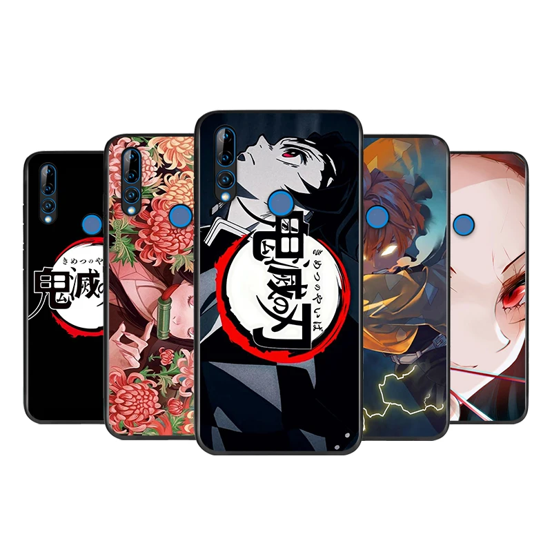 

For Huawei Y5 Y5P Y6 Y6P Y6S Y7 Y7P Y7A Y8P Y9A Y8S Y9S Prime Pro 2018 2019 2020 Black Anime Demon Slayer Phone Case