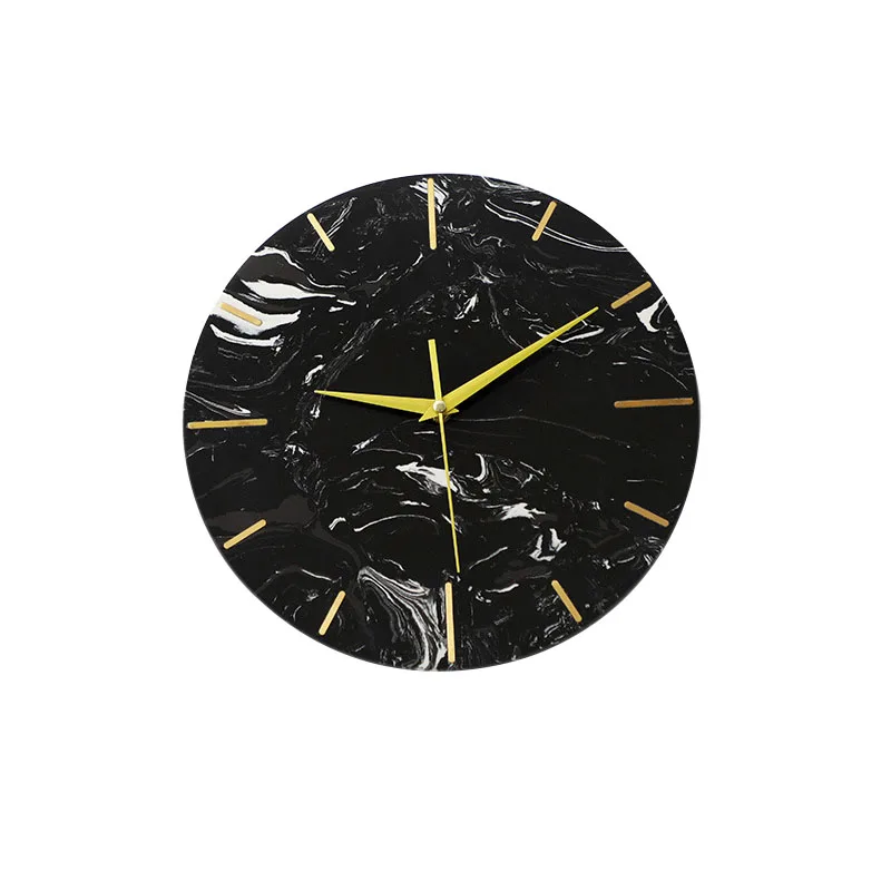 

Nordic Design Fashion Wall Clock Silent Living Room Single Face Clock Wall Marble Mechanical Montre Mural Home Decoration EF50WC