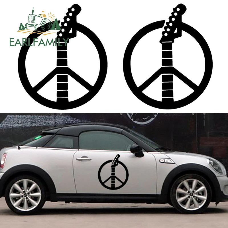 EARLFAMILY 58 см X 2x знак мира музыкальная гитара графика (по одной для каждой стороны)