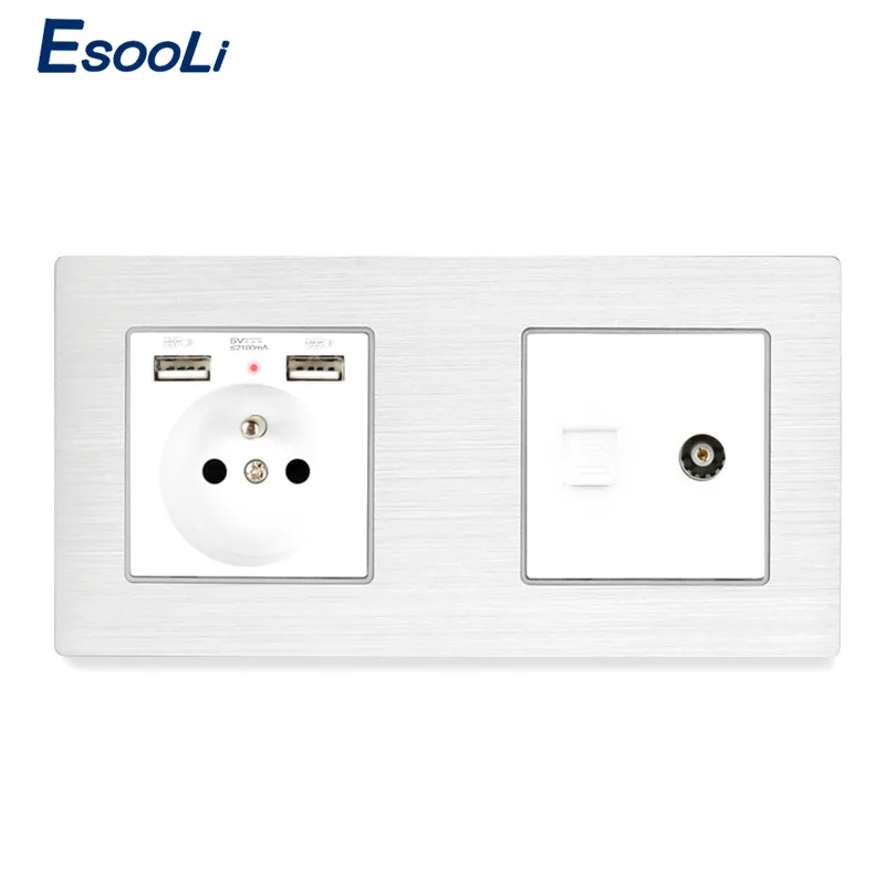 Французская стандартная розетка Esooli модель RJ11 телефон с гнездом для телевизора