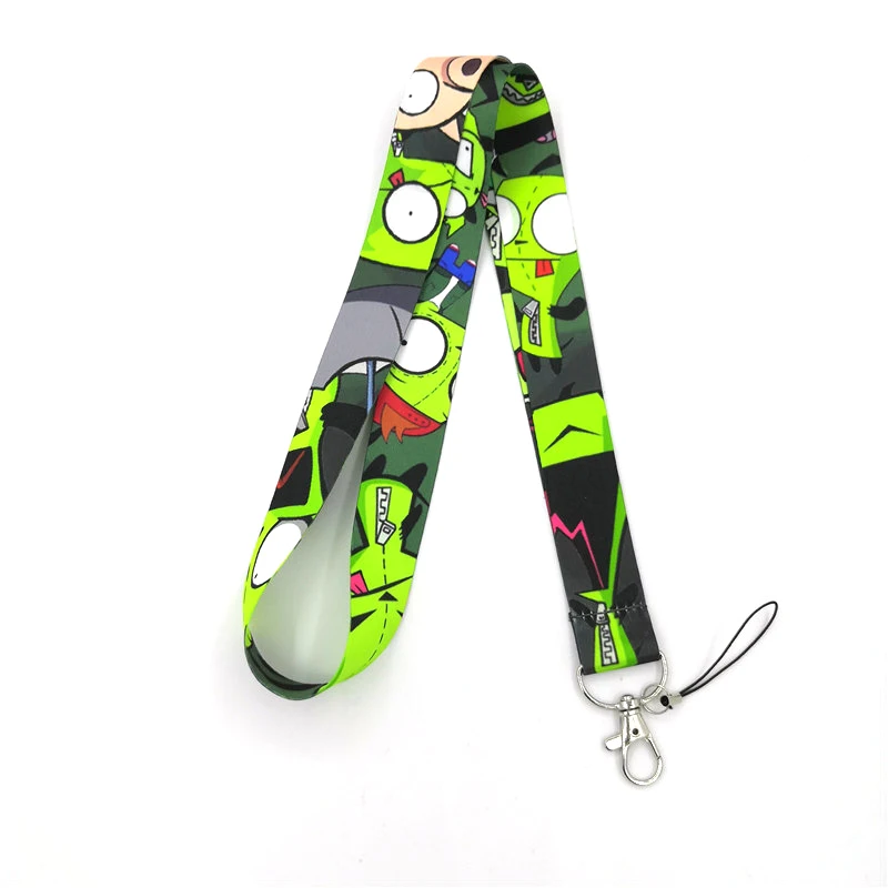 100 шт. забавные винтажные ремешки на шею с мультяшным принтом Invader Zim держатель для