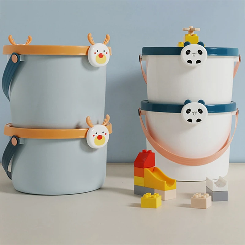 

Cute Animal Portable Plastic Toy Storage Barrel Stacked Storage Basket Children's Block Toy Home Storage Buckets