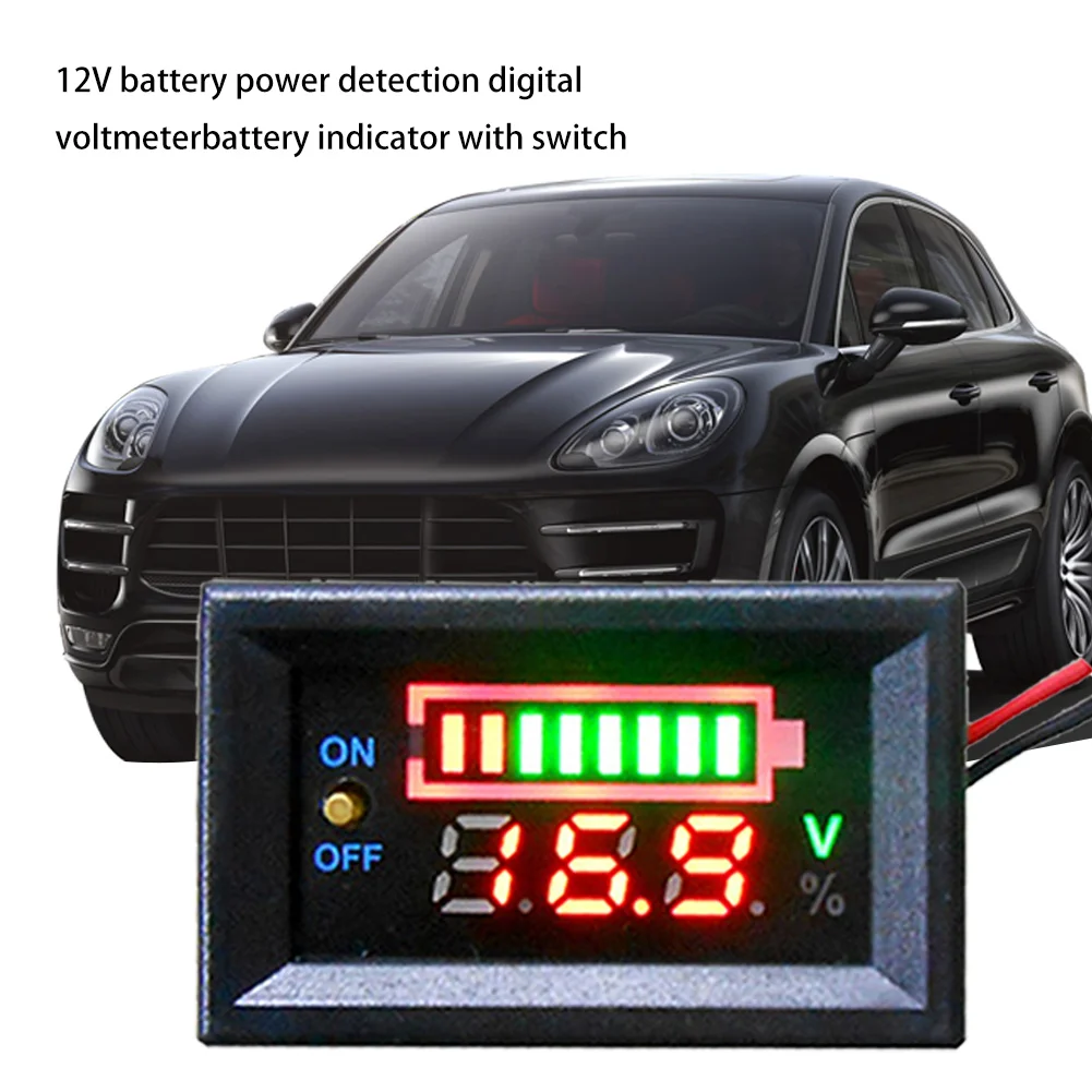 

12V автомобиль Батарея Мощность обнаружения Цифровой вольтметр Батарея индикатор с выключатель автоматический профессиональных аксессуар...