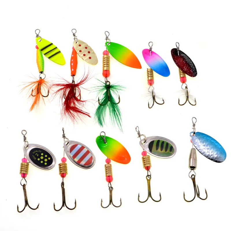 

10-30Pcs/lot Fishing Lure Set with Box 35/40/133g Metal Spinner Lure Spoon Set Sequins Composite Rotating Colorful Sequin Bait