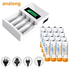 16 шт., перезаряжаемые батареи aaa 1000 мАч nimh + зарядное устройство с 4 слотами для ni-MH ni-cd 1,2 в aa aaa с ЖК-дисплеем