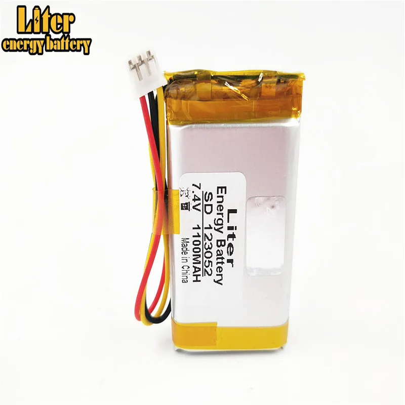 7 4 V 1100mAh 123052 2.0/3PNTC Полимерный литий-ионный аккумулятор для DVD проигрывателя JBL Flip 1