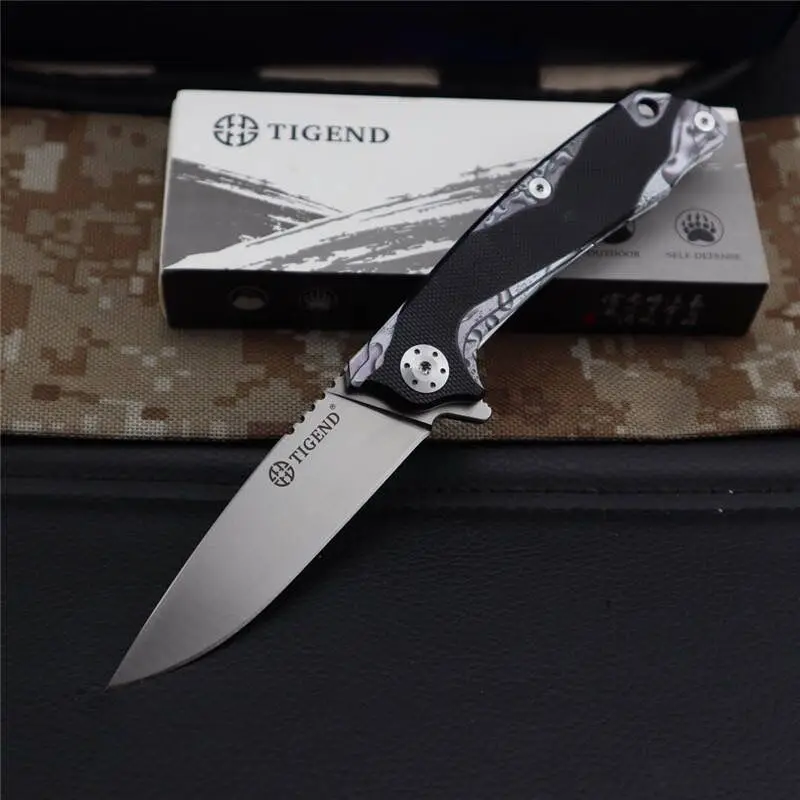 Складной нож TIGEND D2 blade G10 + стальная ручка походные охотничьи карманные кухонные