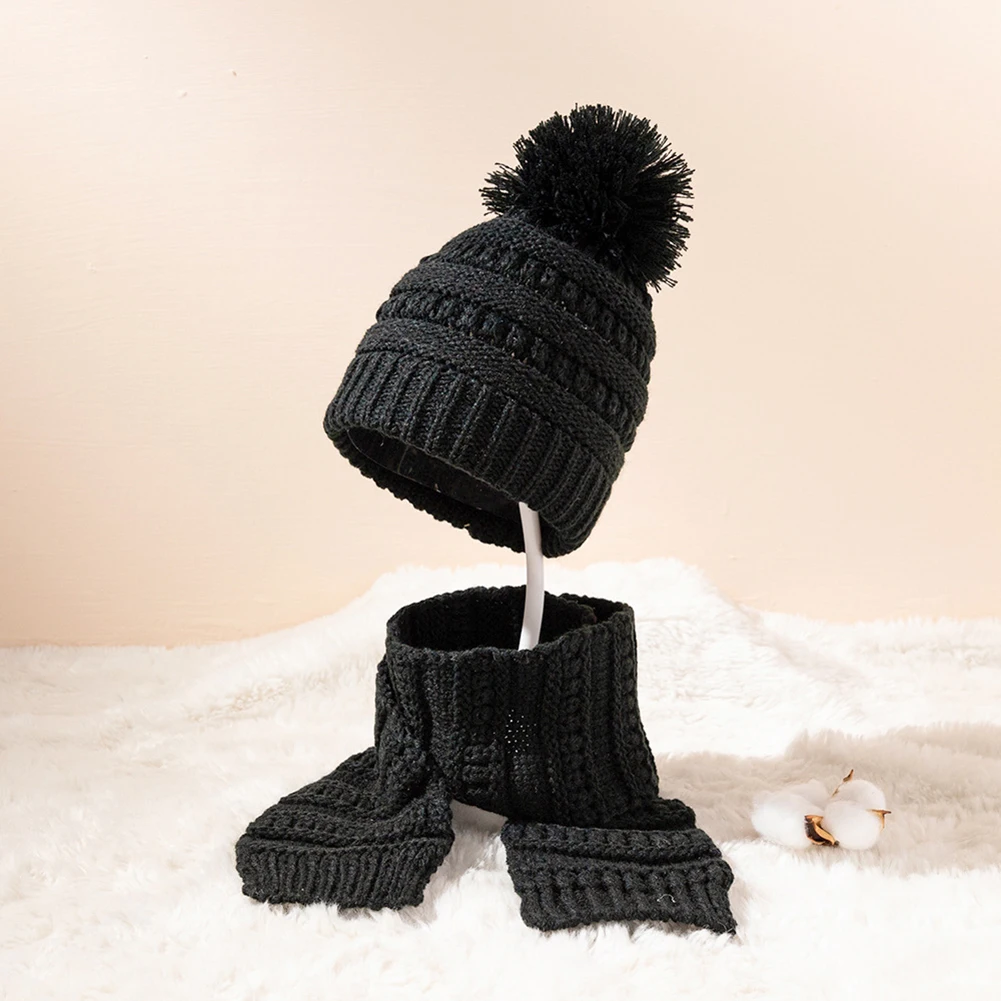 

2 шт., Детская вязаная шапка и шарф, унисекс