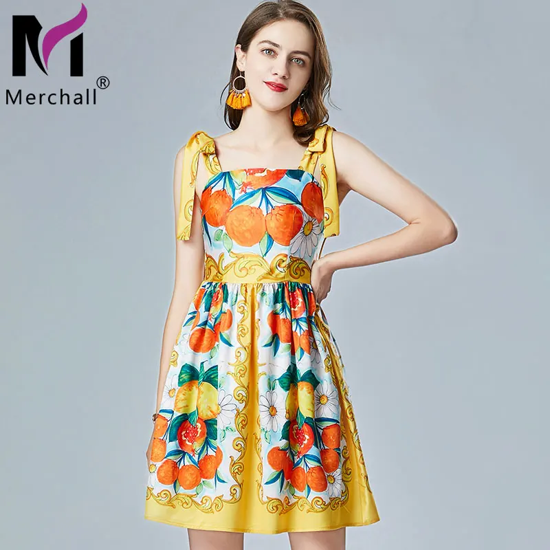 

Bow Spaghettii Strap Mini Dress Woman Flower Print Mini Sleeveless Slim Party Dresses 2021 Summer Vacation Beach Vestidos M7360