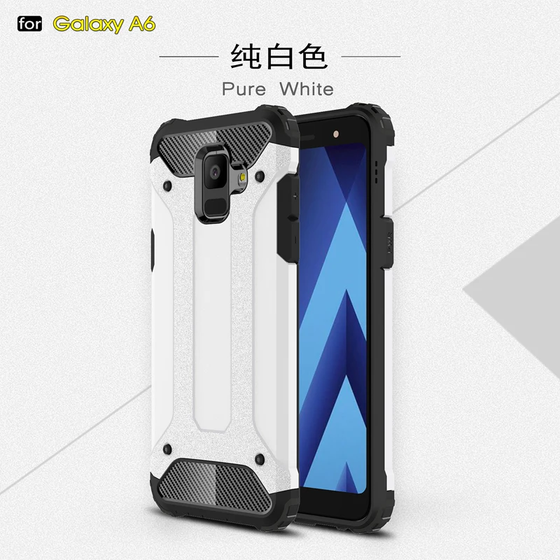 White Для samsung Galaxy A6 A 6 Plus Jean Hybrid противоударный бронированный чехол SM-A600FN/DS SM-A605FN/DS бампер чехол s J8 полное покрытие - Цвет: White