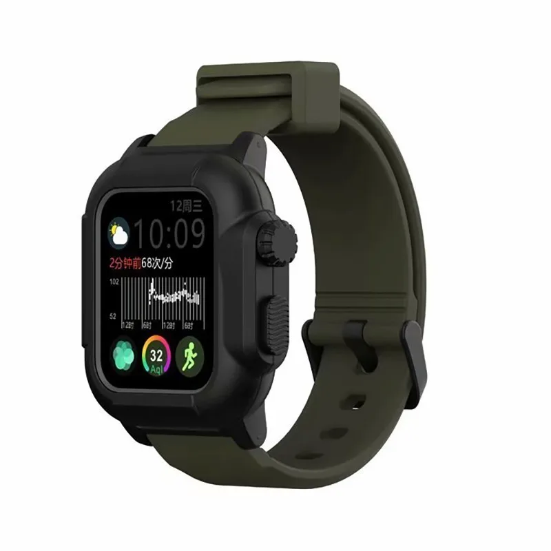 Водонепроницаемый чехол для Apple Watch Series 2 3 4 iWatch Bands 42 мм силиконовый ремешок 44 40