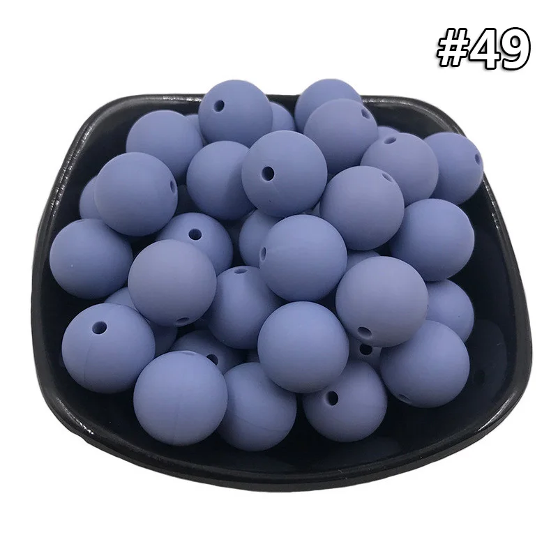 5PCS Beads 49 5 шт. Детские Силиконовые Прорезыватели 19 мм Пищевой бисер без БФА, силиконовый Прорезыватель для зубов DIY ювелирные изделия ожерелье аксессуары для кормления игрушки - Цвет: 5PCS Beads 49