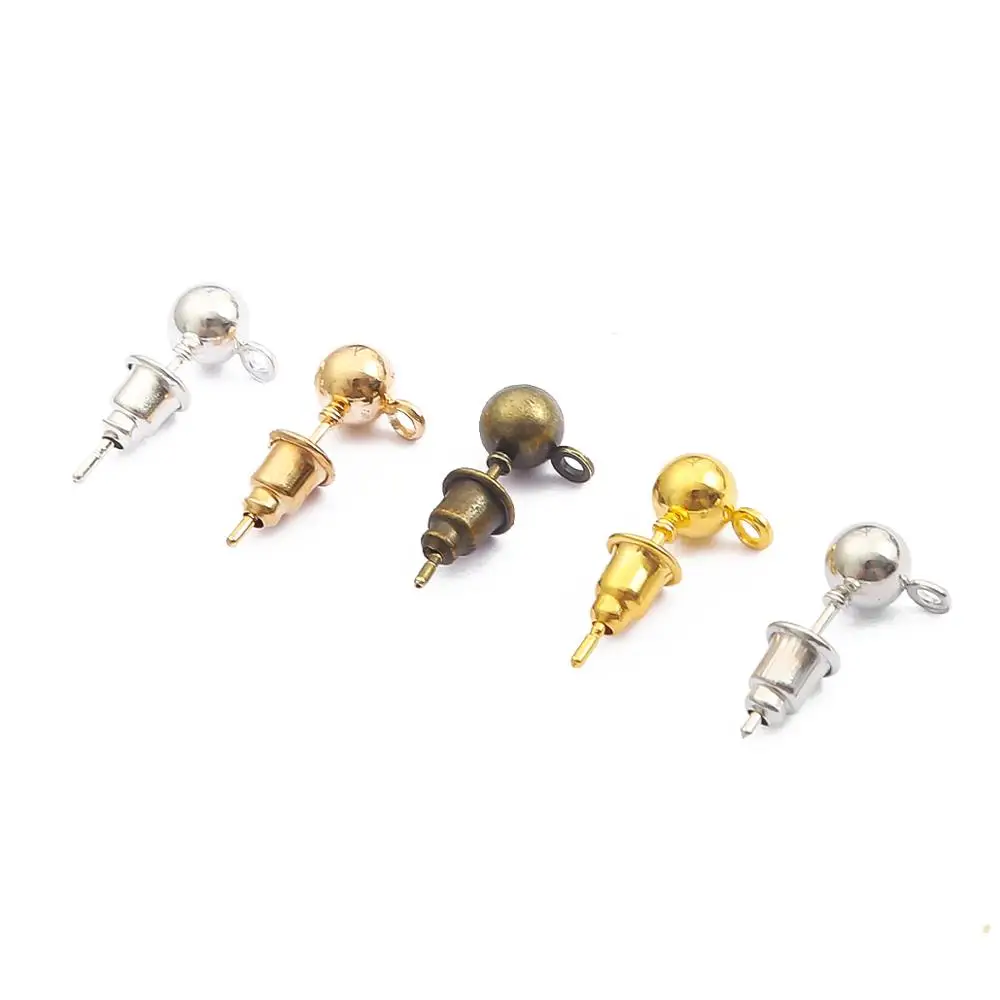 50pcs/lot 3/4/5mm Pin Findings Stud Earring Basic Pins Stoppers Connector For DIY Jewelry Making Accessories Supplies Wholesale | Украшения