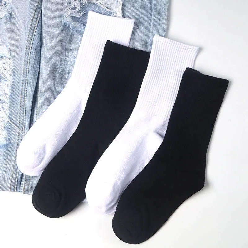 

Men's Socks White Black Gray Breathable Cotton Socks Men Long Hosiery Sport Solid Men High Tube Sock Mens Gifts for Men