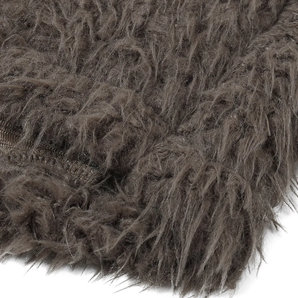 Faux Fur Coat Plus Size Women Autumn Winter Fluffy Plush Coat Solid Lapel Long Sleeve Cardigan Coat Warm Soft Outwear