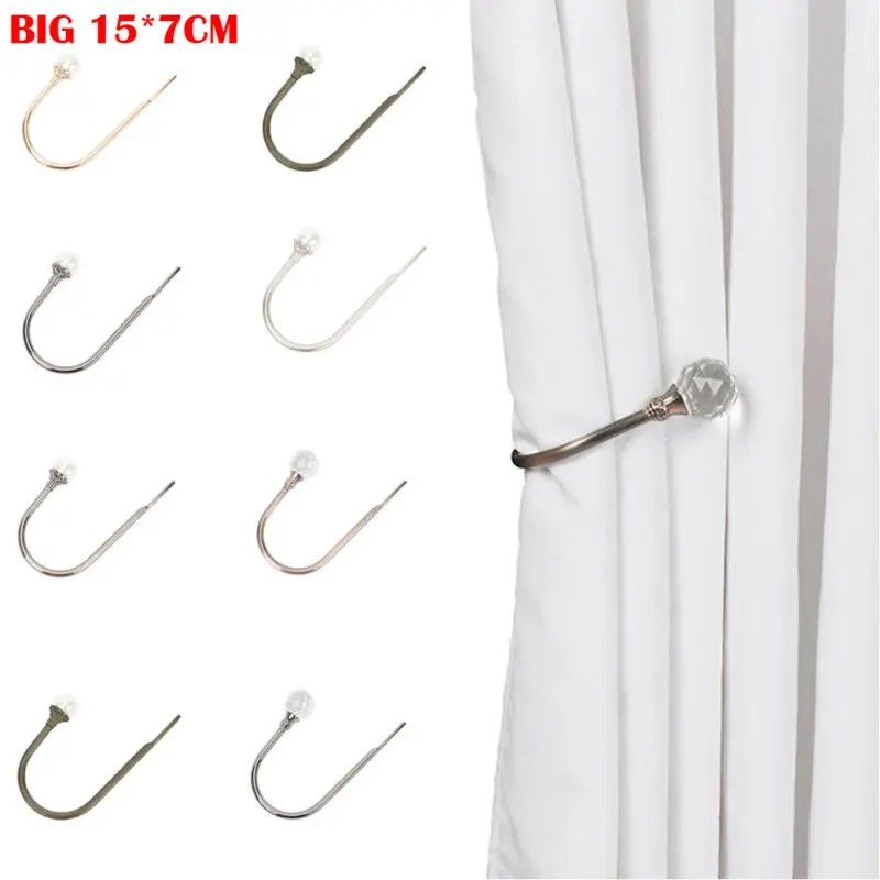 Большой со стразами и жемчугом Шторы держать с завязкой сзади крюк Держатель