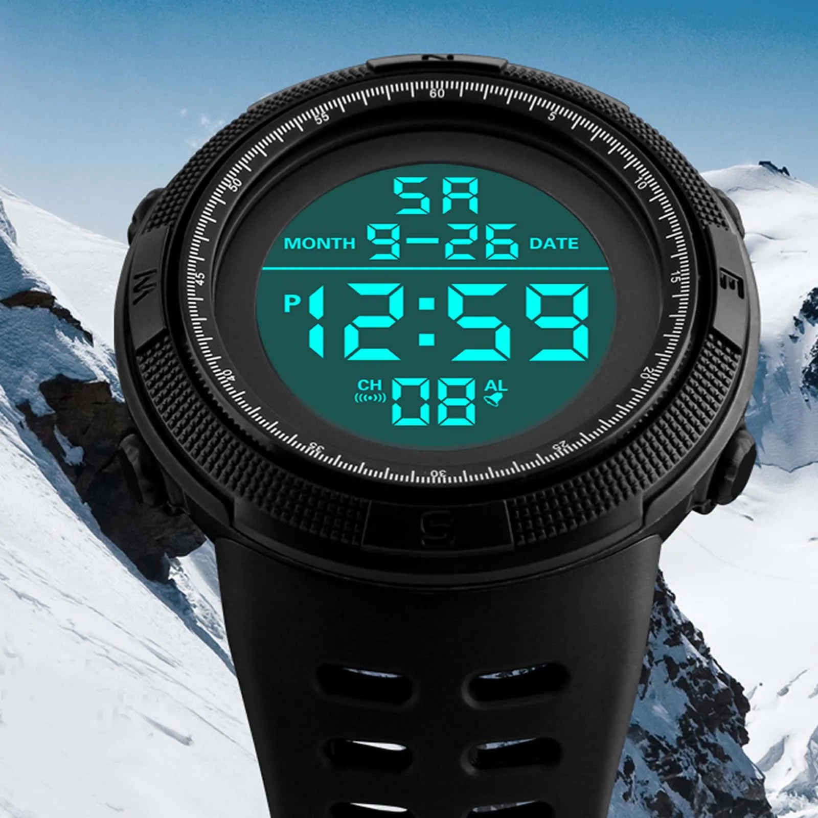 

2021 Luxury Fashion Mens Digital LED Watch Date Sport Men Outdoor Waterproof Electronic Watch zegarek mski sportowy F5