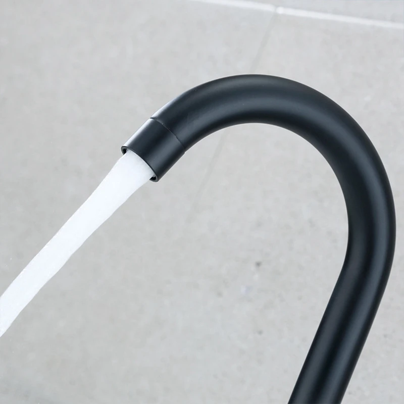 

1 Pcs Matte Black Bathroom Faucet Stainless Steel Basin Mixer Tap & 4Pcs Refrigerator Door Handle Covers