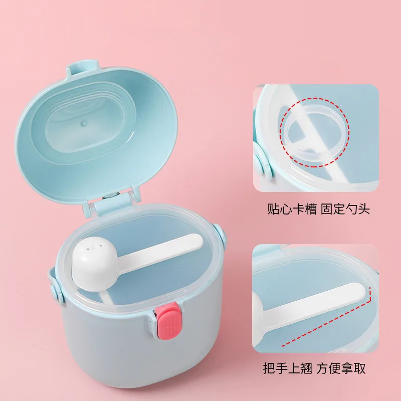 Dispensador port&aacute;til de leche en polvo para beb&eacute; reci&eacute;n nacido, caja de almacenamiento de aperitivos, contenedor de taza de aperitivos para ni&ntilde;os peque&ntilde;os, suministros de alimentaci&oacute;n infantil-3