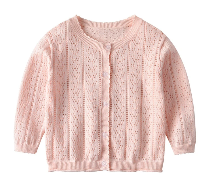 

Дети девочки Вязание осеннее пальто, с длинным рукавом и круглой горловиной, Повседневное Knieed пальто-кардиган; Ажурная гофрированное, с пуг...