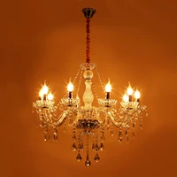 honhill 10arms modern chandelier lighting crystal glass clear indoor lighting pendant lamp e14 for living room bedroom light