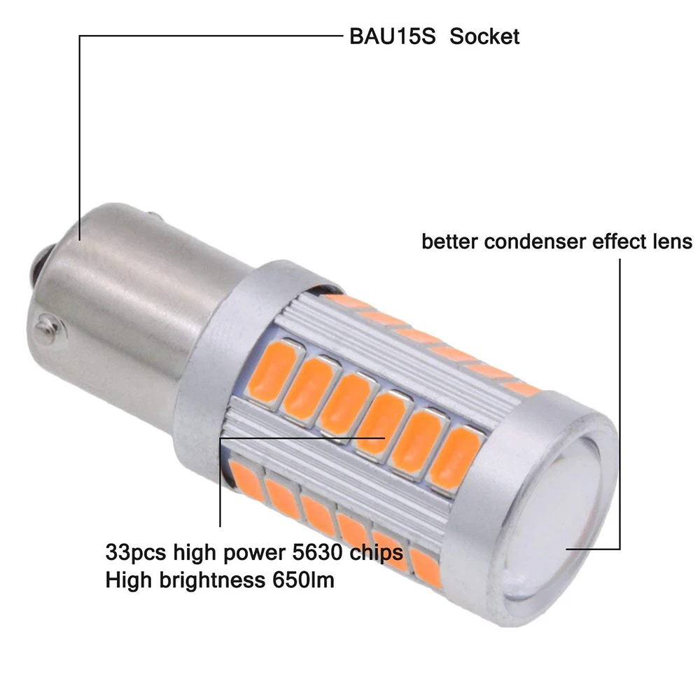 Большое предложение 2 вы 1156 ba15s p21w 33 SMD лампа желтая люминесцентная оранжевая