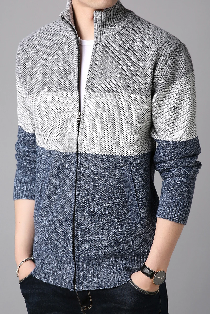 2019 осенний Новый мужской свитер куртка Спортивная кардиган с стоячим воротником