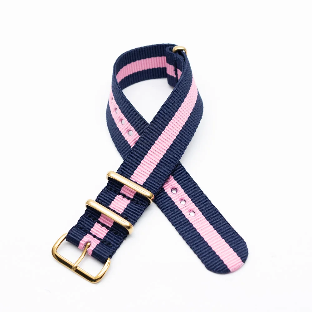 

Watch Band Accessories For Nato Style Watchband For 18MM 20MM 22MM Nylon Strap Wristband With Gold Buckle Bracelet